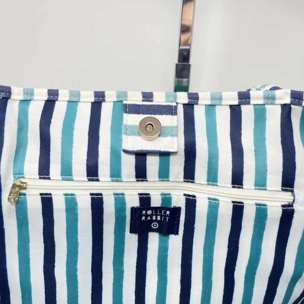 Roller Rabbit x Target Star Geo Large Terry Beach Tote Bag Teal Green
